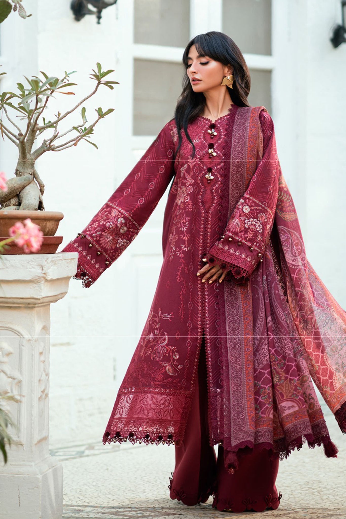 Serenity By Florent Unstitched 3 Piece Winter Suit-FL-3A