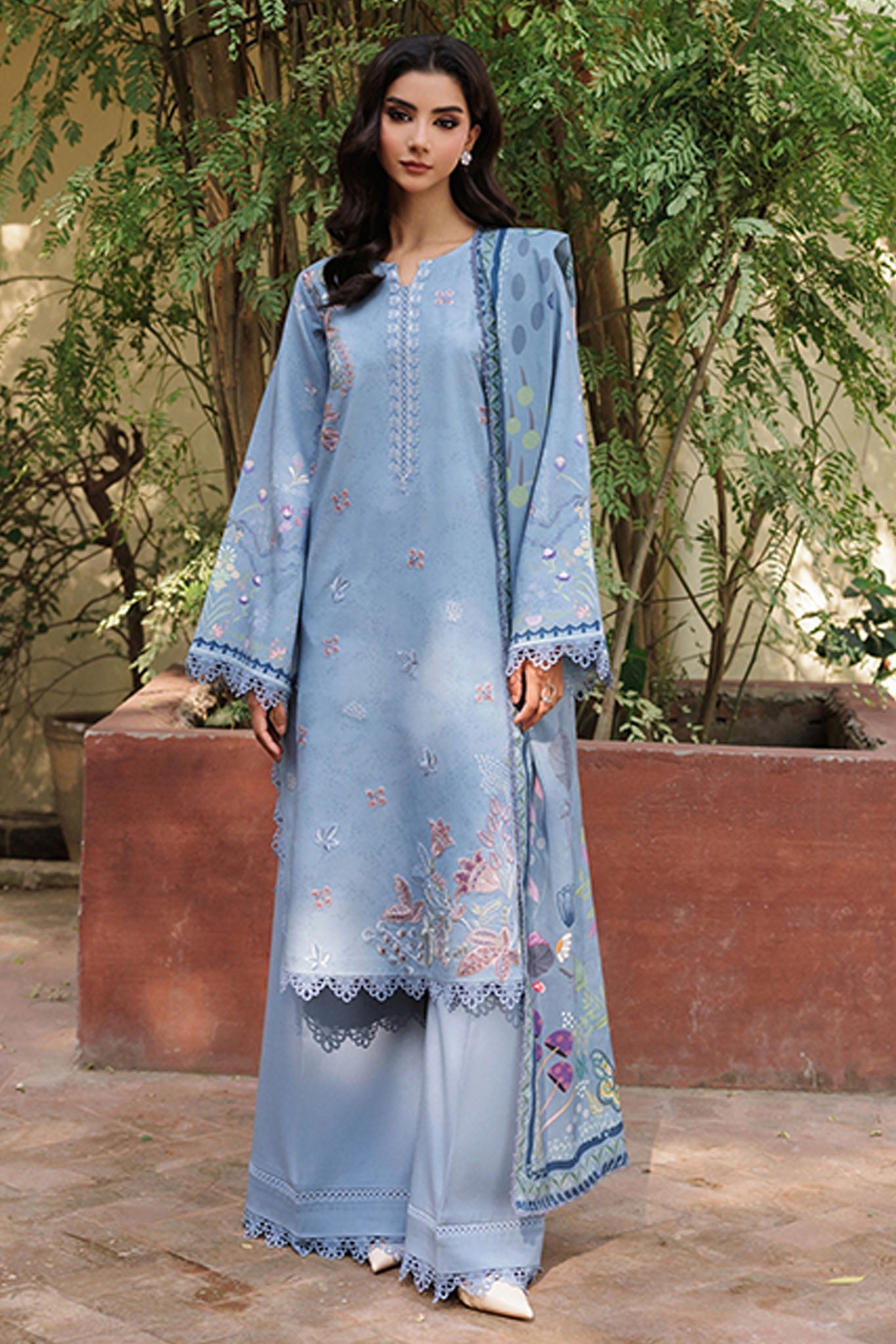 Zync Whispers By Florent Unstitched 3 Piece Winter Collection'2025-FL-3A