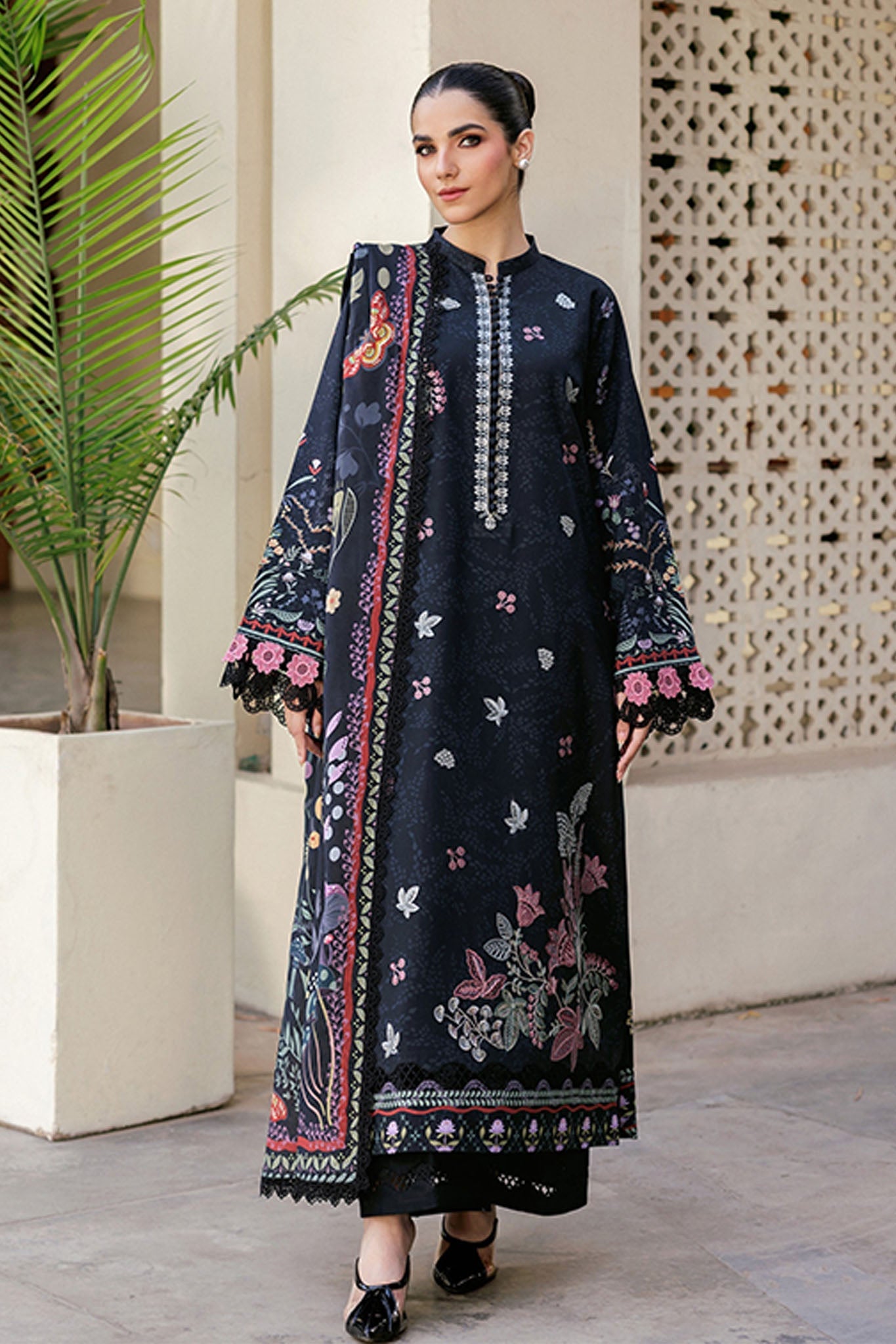 Zync Whispers By Florent Unstitched 3 Piece Winter Collection'2025-FL-3B