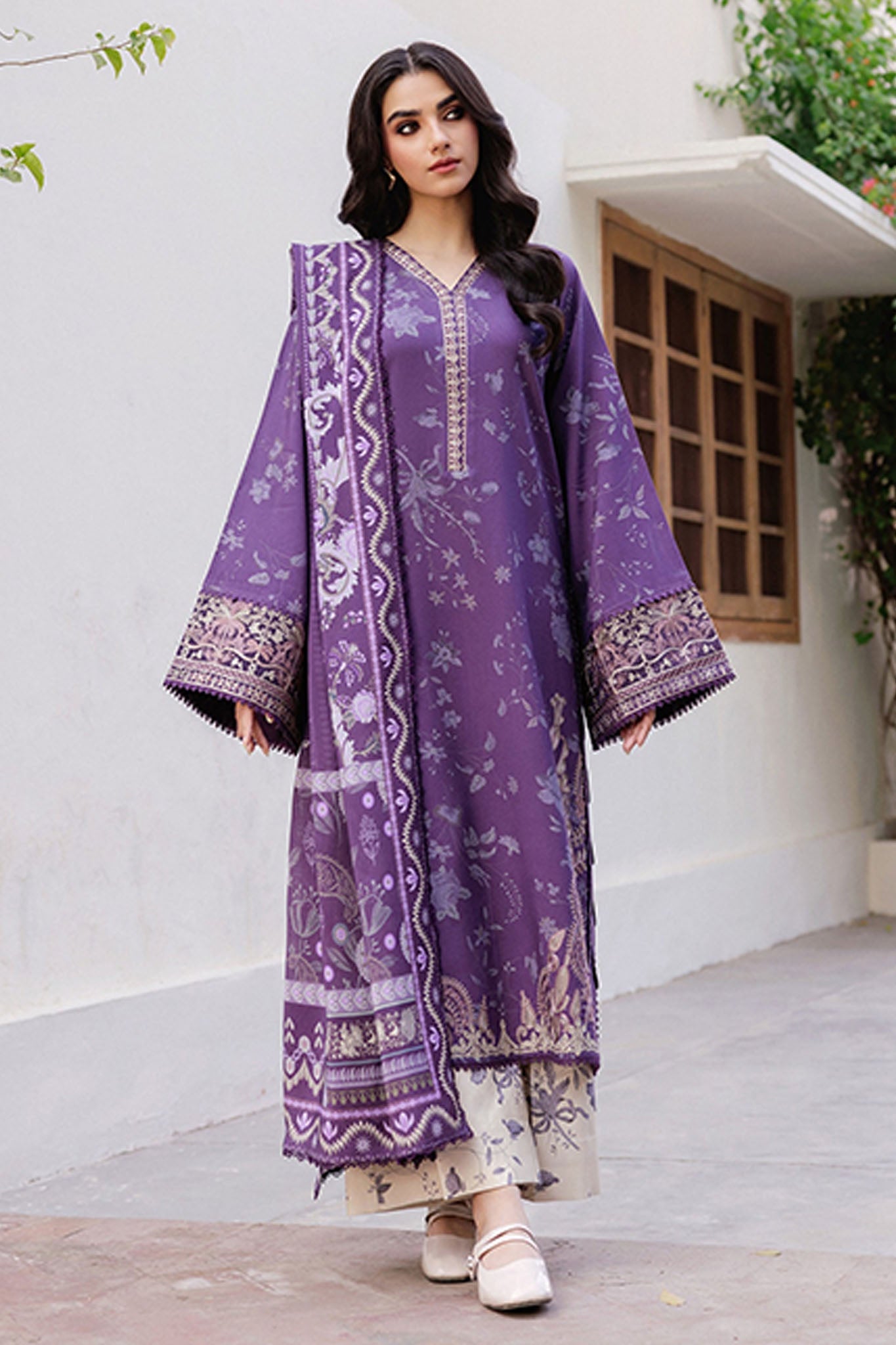 Zync Whispers By Florent Unstitched 3 Piece Winter Collection'2025-FL-7B