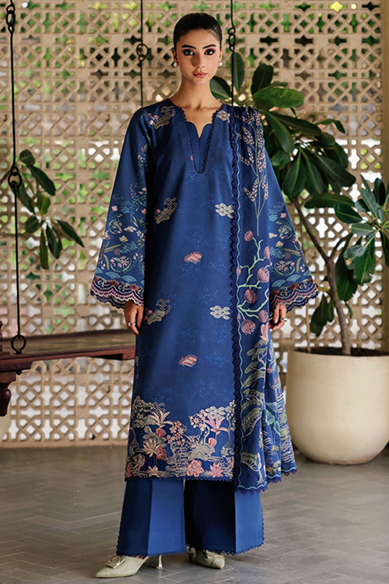 Zync Whispers By Florent Unstitched 3 Piece Winter Collection'2025-FL-9B