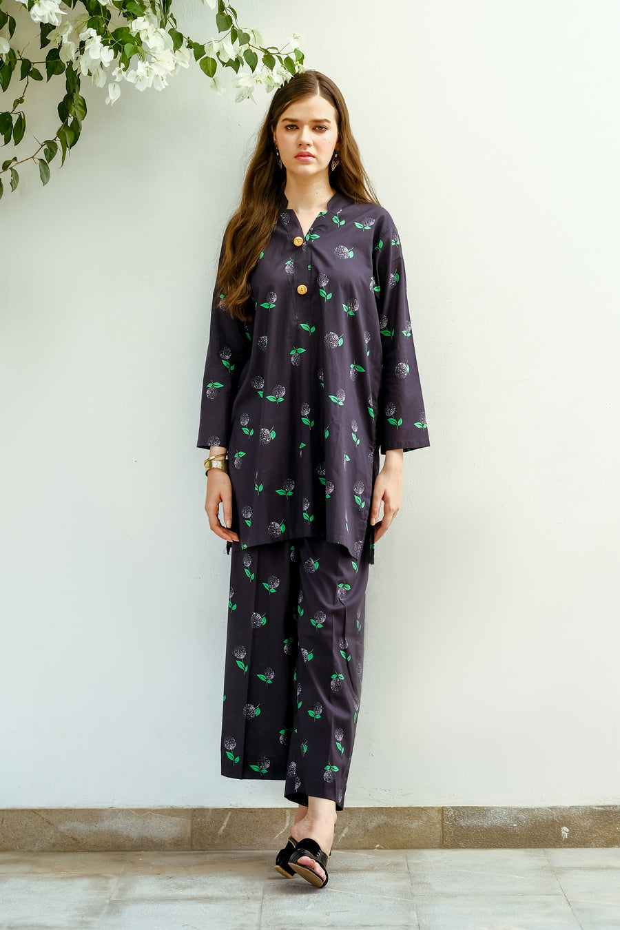 Sprinkles Stitched 2 Piece Summer Luxury Lawn Women Collection'2025-Noir Fruit - 2-Piece Luxury Lawn Set