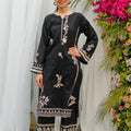 Dhaga Stitched 2 Piece Co Ords Summer Collection'2025-Black Embroidered