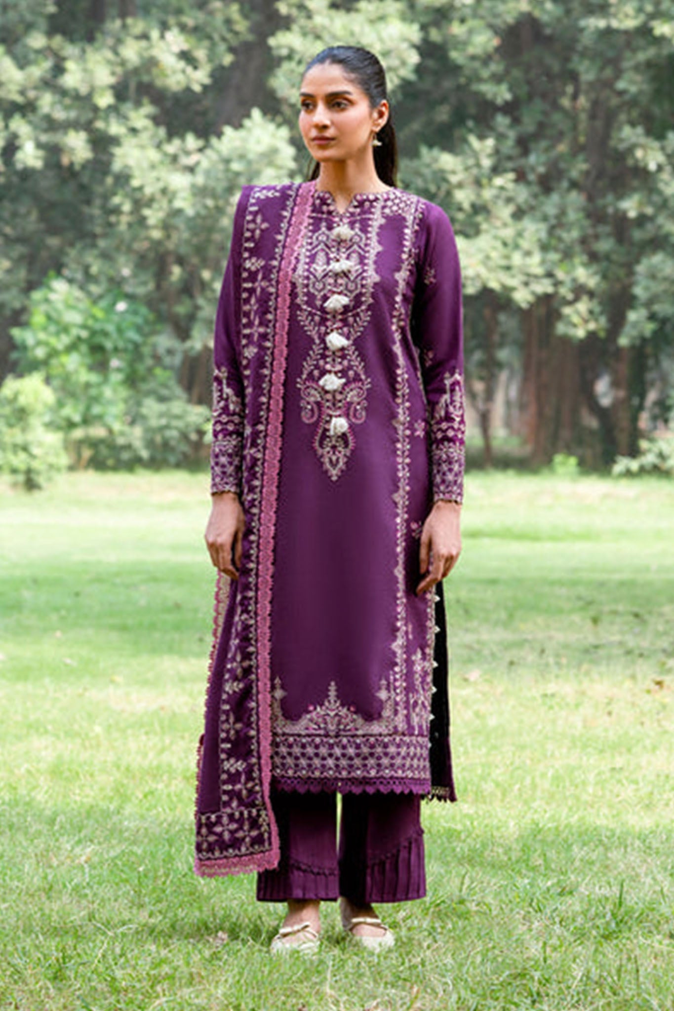 Serenity By Florents Unstitched 3 Piece Winter Shawl Suit-FSS-03-A