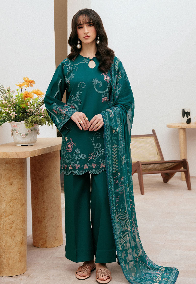 Zync By Florent Unstitched 3 Piece Luxury Lawn Suit-FZ-1A