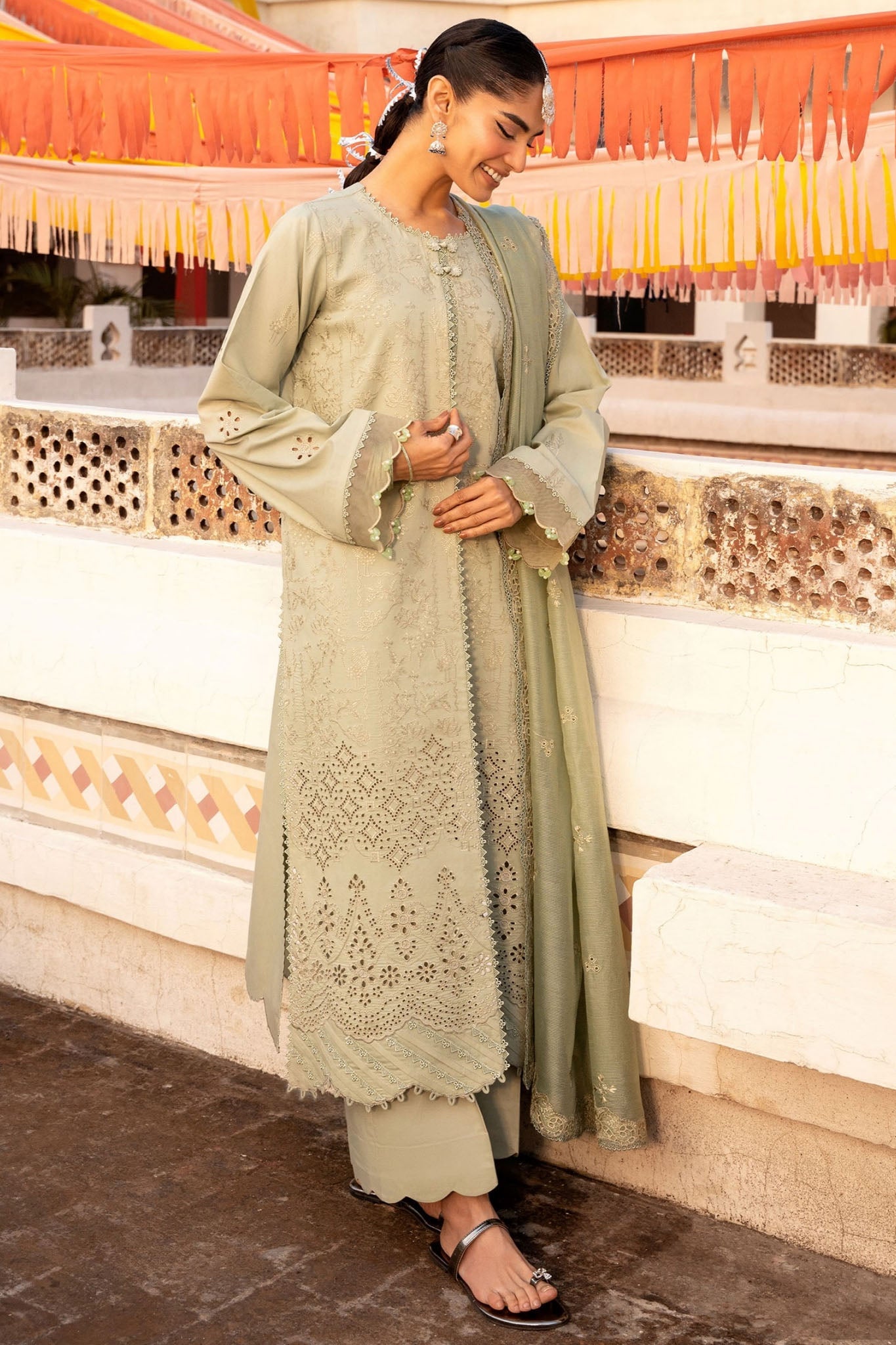 Florent Unstitched 3 Piece Basant Chikankari Luxury Lawn Suit-FZ-3A