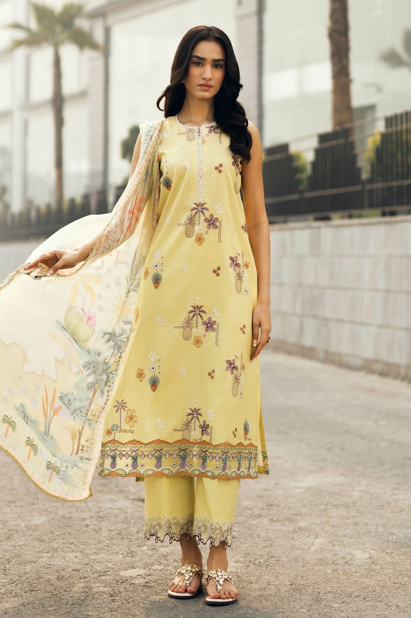 Zync Summer Essentials By Florent Unstitched 3 Piece Summer Vol-02 Suit-FZ-4A