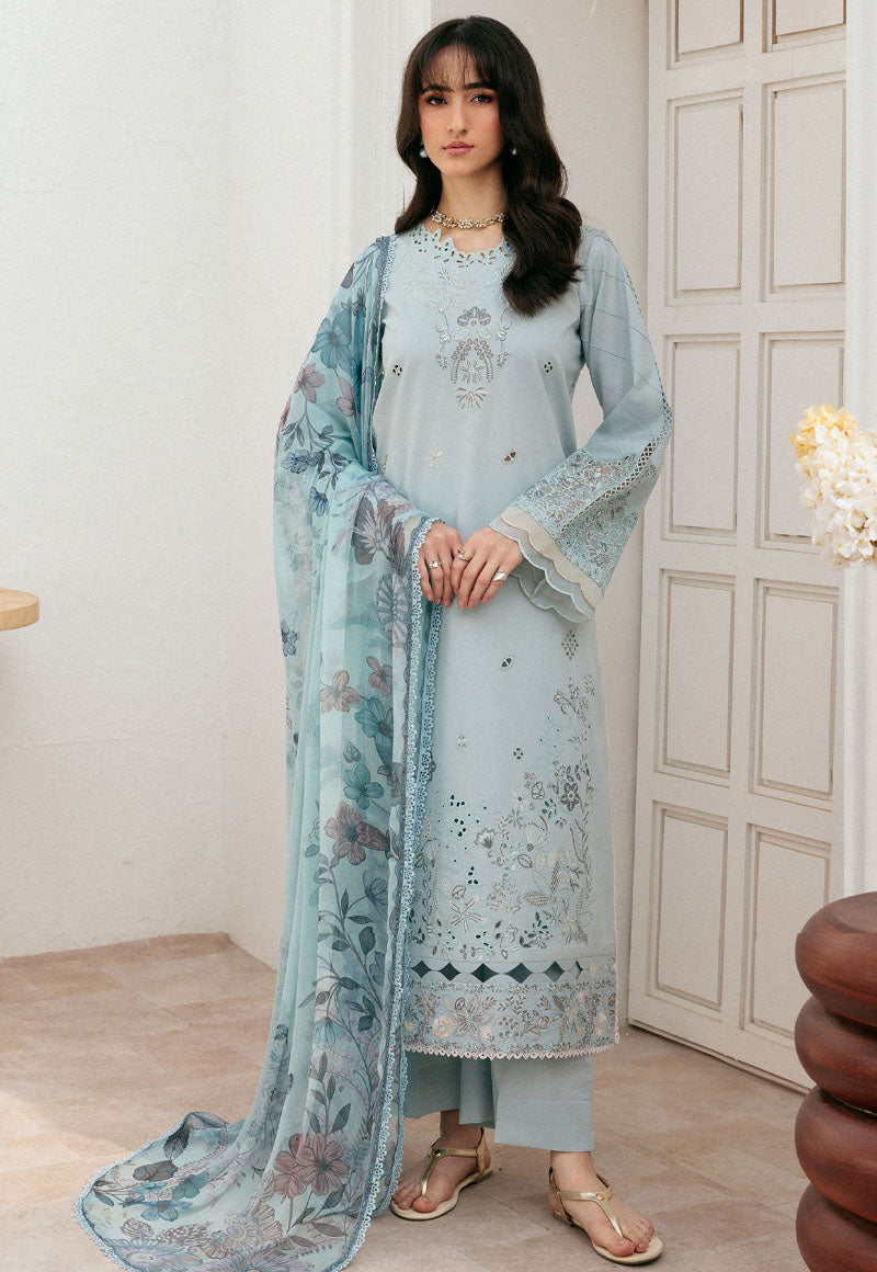 Zync By Florent Unstitched 3 Piece Luxury Lawn Suit-FZ-4B