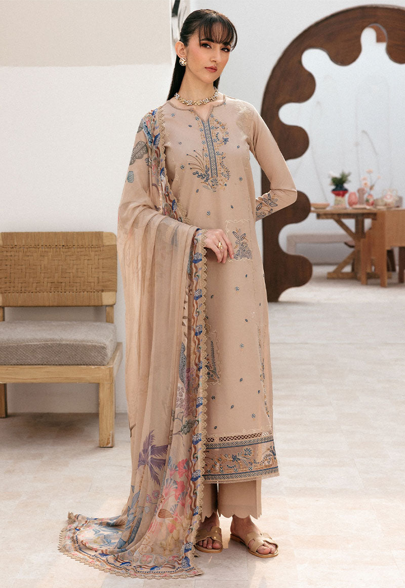 Zync By Florent Unstitched 3 Piece Luxury Lawn Suit-FZ-5B