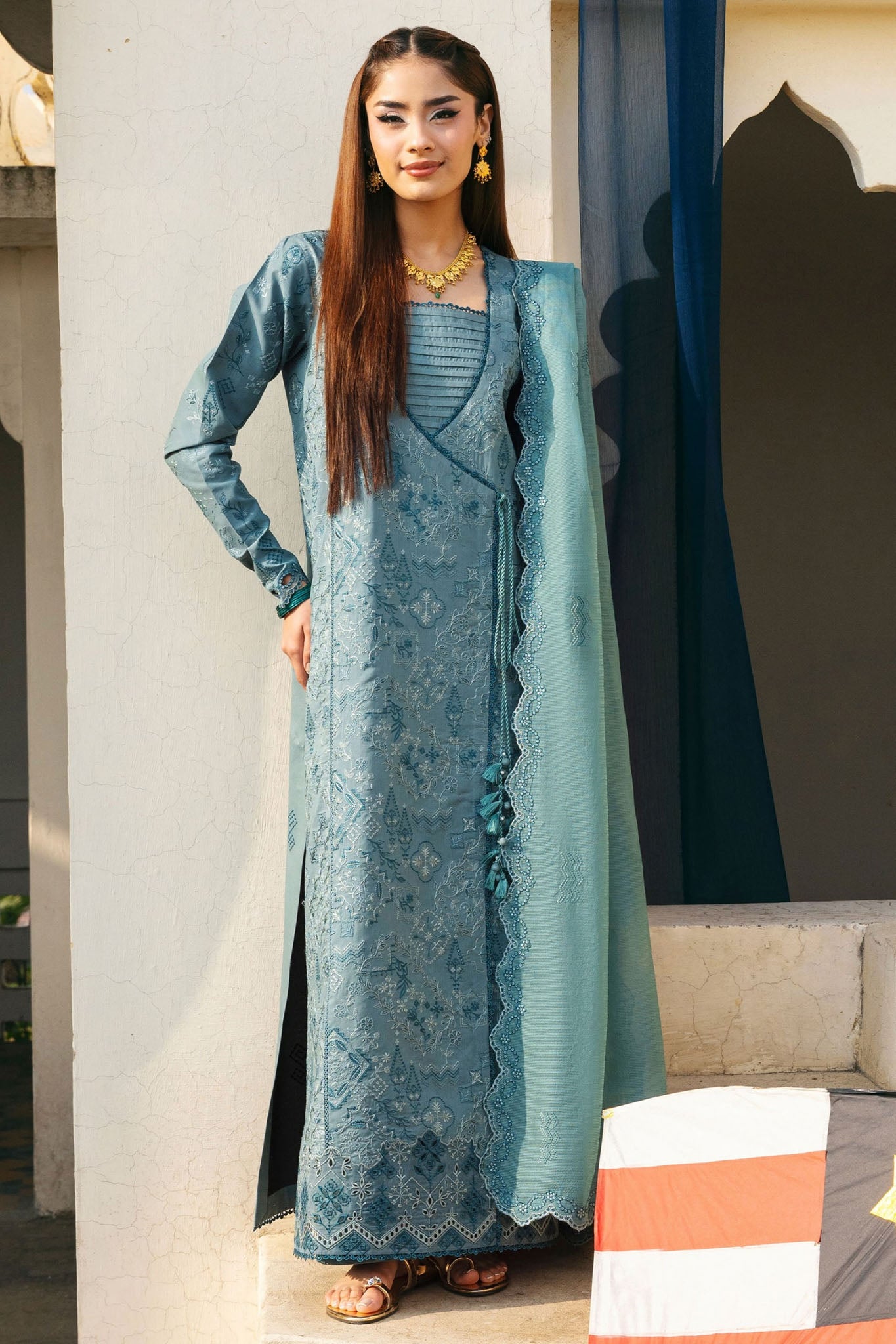 Florent Unstitched 3 Piece Basant Chikankari Luxury Lawn Suit-FZ-6B