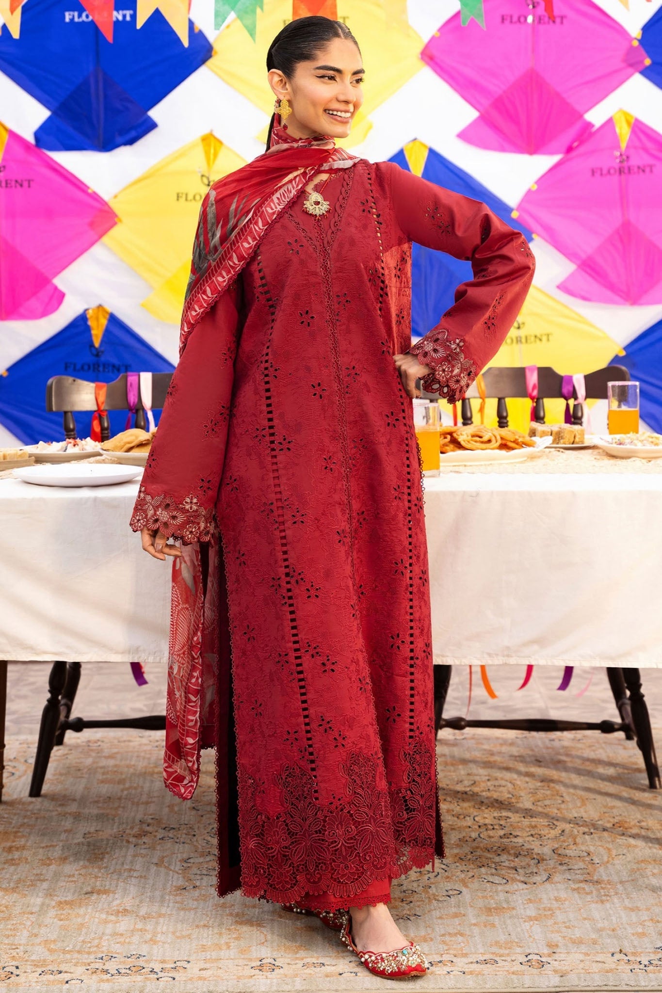 Florent Unstitched 3 Piece Basant Chikankari Luxury Lawn Suit-FZ-7A