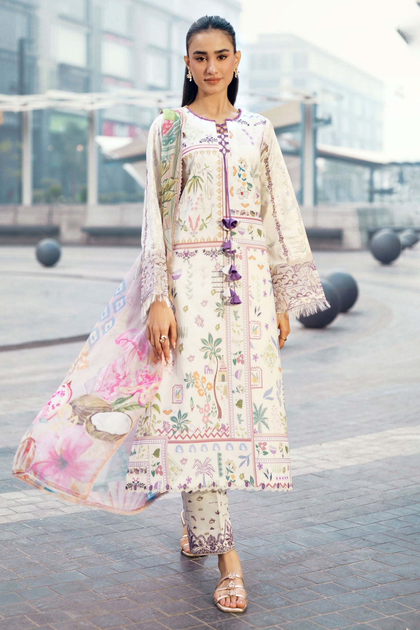 Zync Summer Essentials By Florent Unstitched 3 Piece Summer Vol-02 Suit-FZ-9A