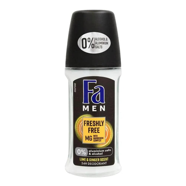 Fa Deodorant Roll On Men Freshly Free Lime & Ginger Scent 50Ml - My Store