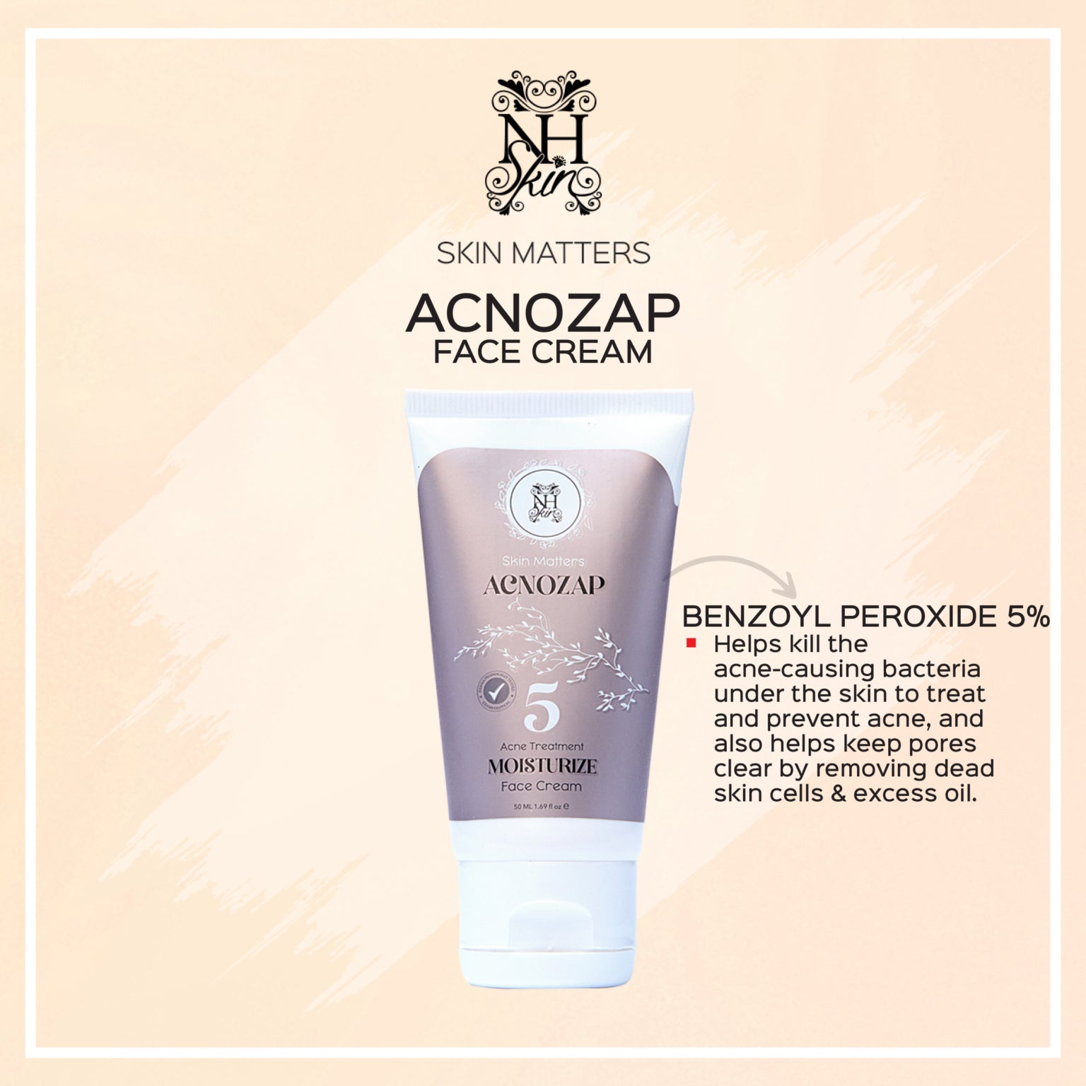 Nadia Hussain Acnozap 5 Acne Treatment - Moisturize Face Cream