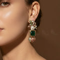 Zeesy Festive Peacock Baroque Pearl Earrings