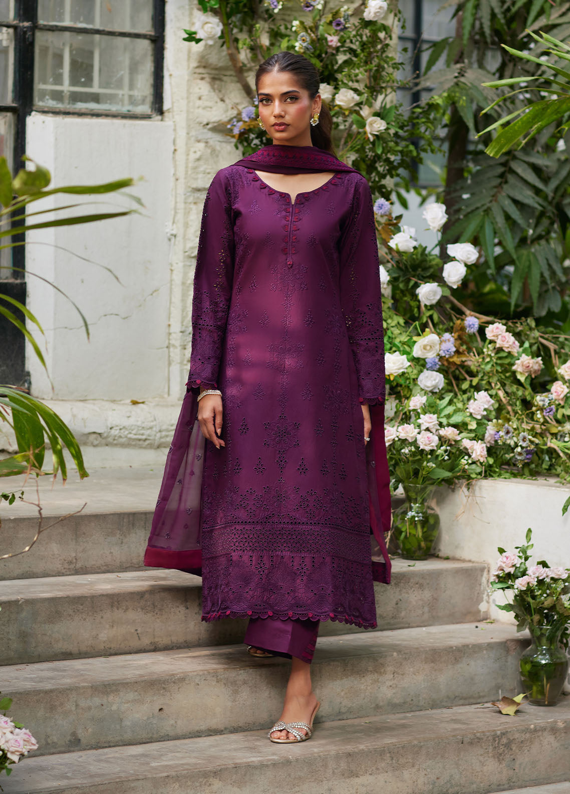 Lumiere By Gulaal Unstitched 3 Piece Chikankari Lawn Suit-Amora