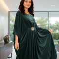 Veloria By Dressline Velvet Kaftan Winter Collection'2025-veloria-stitched-forest-jewel