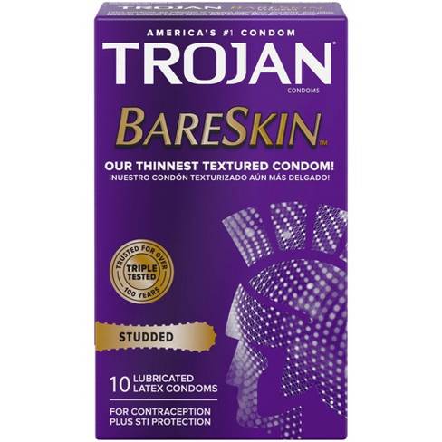 Trojan Bare Skin Premium Lubricated Condoms 10Pcs - My Store