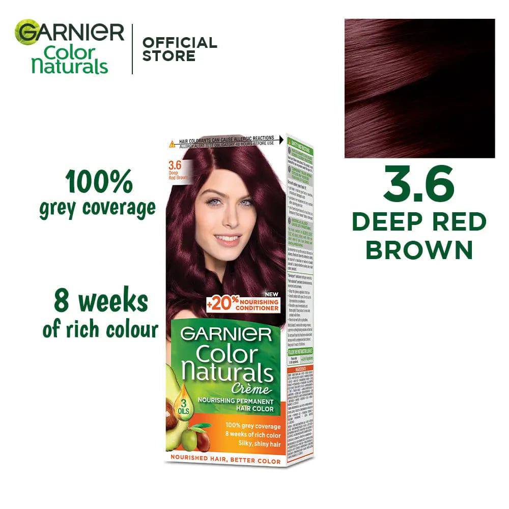 Garnier - Color Naturals Hair Colors - 3.6 Deep Red Brown - My Store