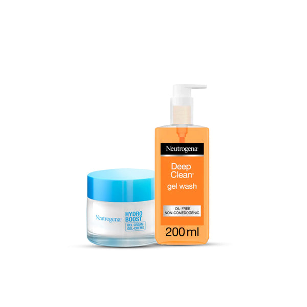 Bundle - Neutrogena Hydro Boost Gel-Cream Moisturiser 50Ml + Neutrogena Deep Clean Gel Wash - 200 Ml