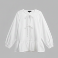 Urban Cut White Cotton Peplum Shirt