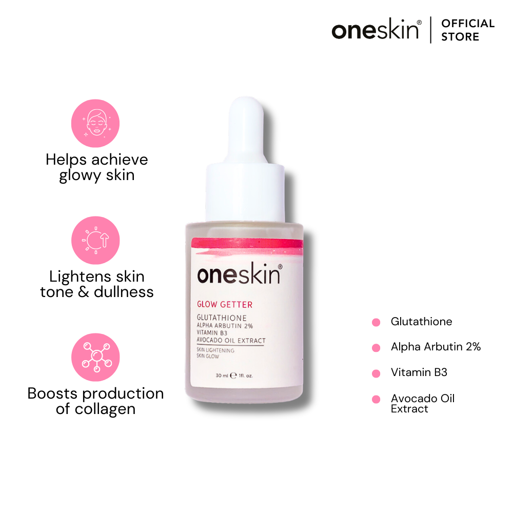 Oneskin - Glow Getter - Glutathione Alpha Arbutin 2%, Vitamin B3, Avocado Oil Extract - 30ml