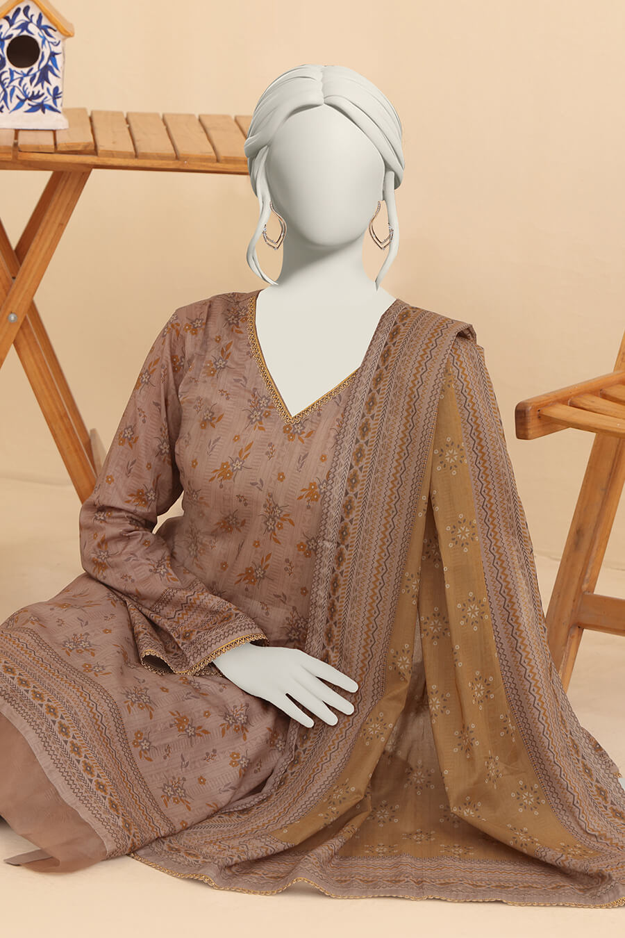 Summer Bloom Edition By Almeerah Unstitched 3 Piece Digital Printed Lawn Collection'2025-Golden Dusk