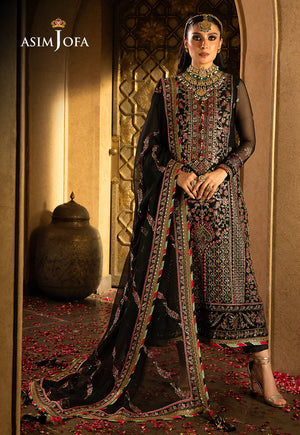 Asim Jofa Velvet Festive Pret Ajvfp-01 Embroidered Chiffon Stitched 3 Pcs