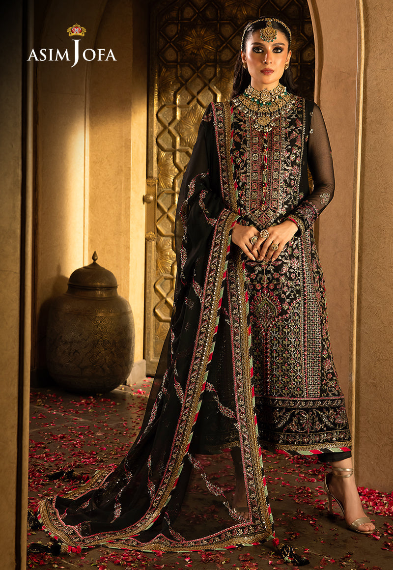 Asim Jofa Velvet Festive Pret Ajvfp-01 Embroidered Chiffon Stitched 3 Pcs