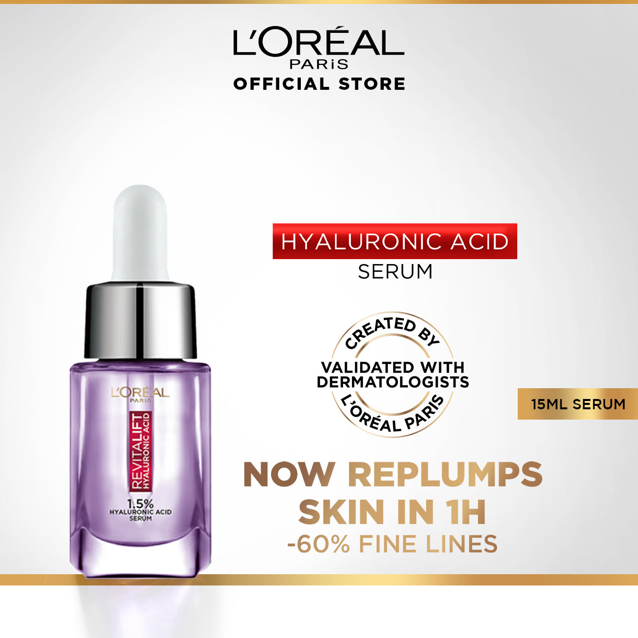 Free Gift - L'Oreal Paris Revitalift 1.5% Hyaluronic Acid Face Serum 15 Ml - App