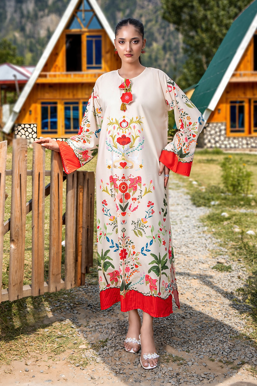 Dhaga Stitched Kaftan Suit-MIRABEL