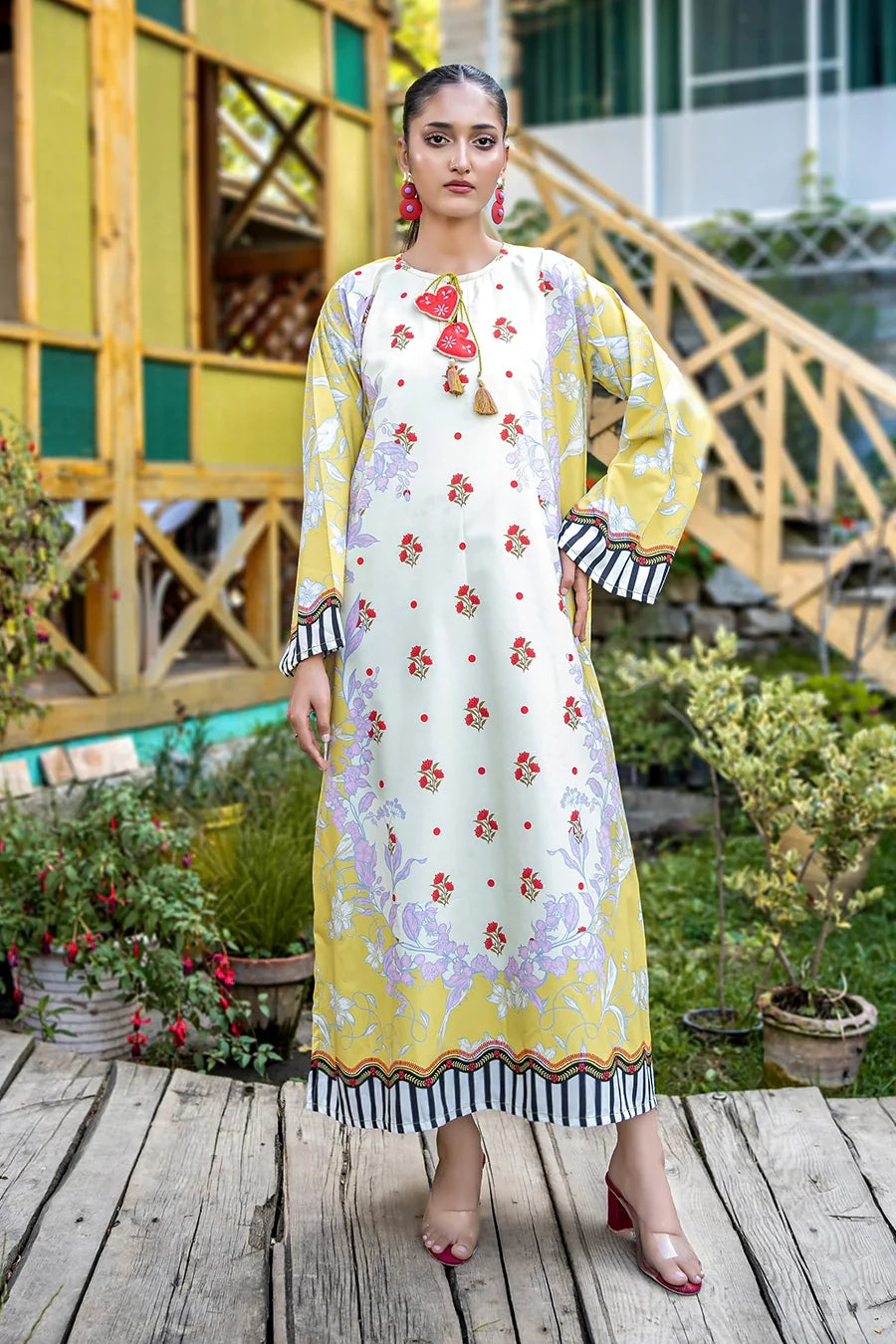 Dhaga Stitched Kaftan Suit-COLETTE