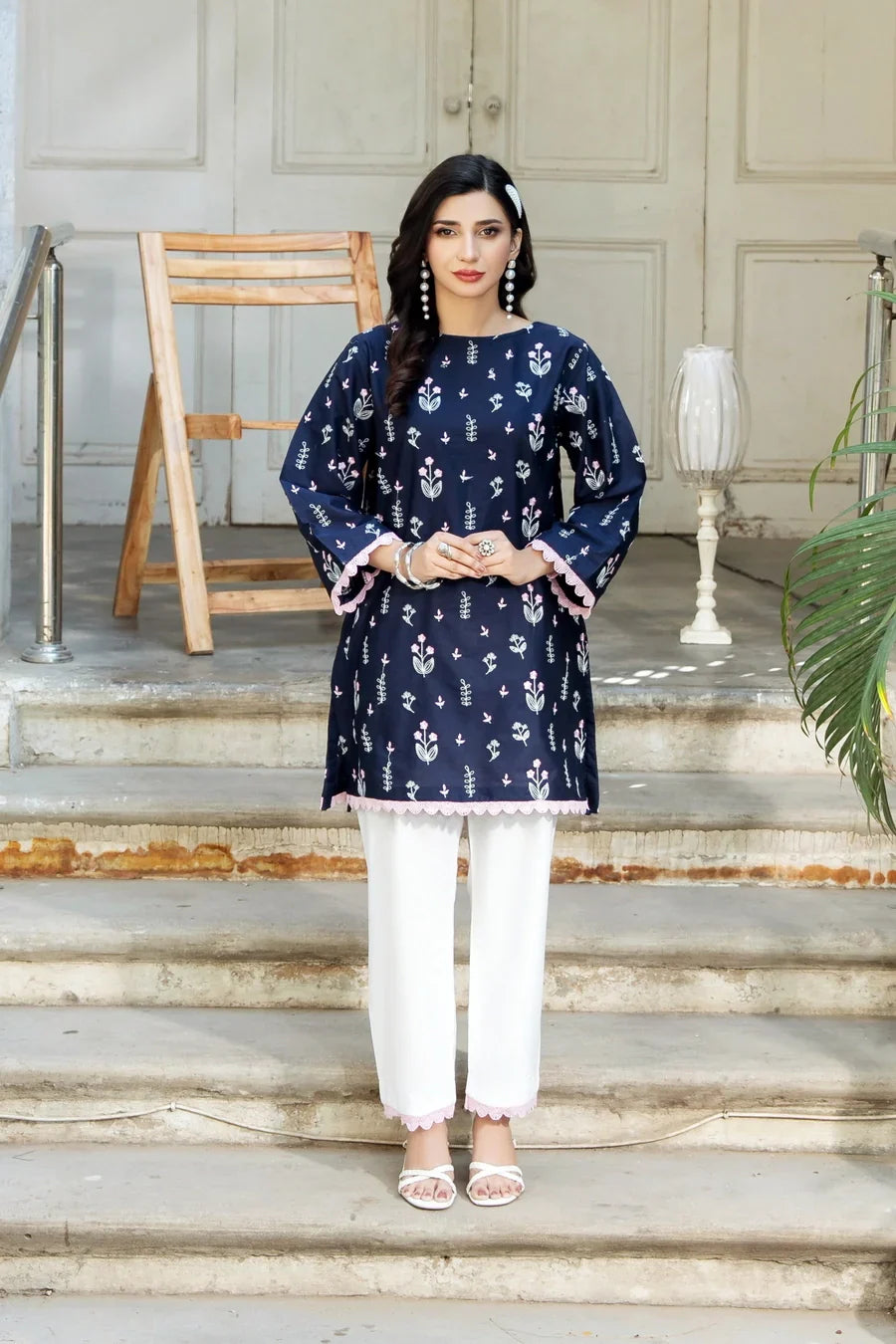 Dhaga Stitched 2 Piece Summer Suit-Roselle