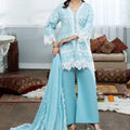 Dhaga Stitched 3 Piece Summer Suit-Opalite