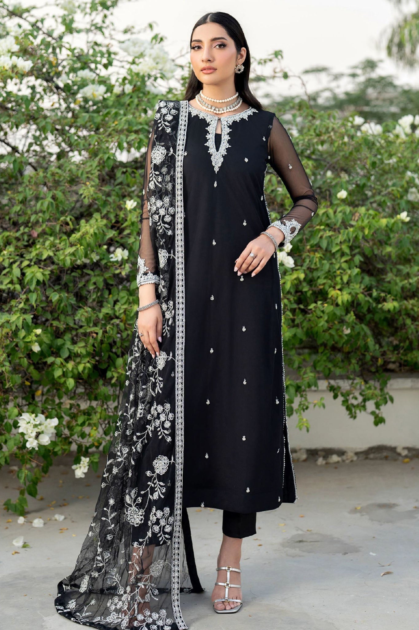 Arzou By Zarif Unstitched 3 Piece Hand Emb Formals Suit-HW-05-Clara