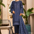 Damask By HZ Stitched 3 Piece Prints Jacquard Collection'2025-DPJ-035-Blue