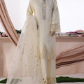 HZ Stitched 3 Piece Luxe Pret Formals Collection'2025-HZK-221-Cream