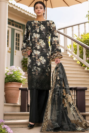 HZ Stitched 3 Piece Chikankari Cambric Collection'2025-LPK-3P-522