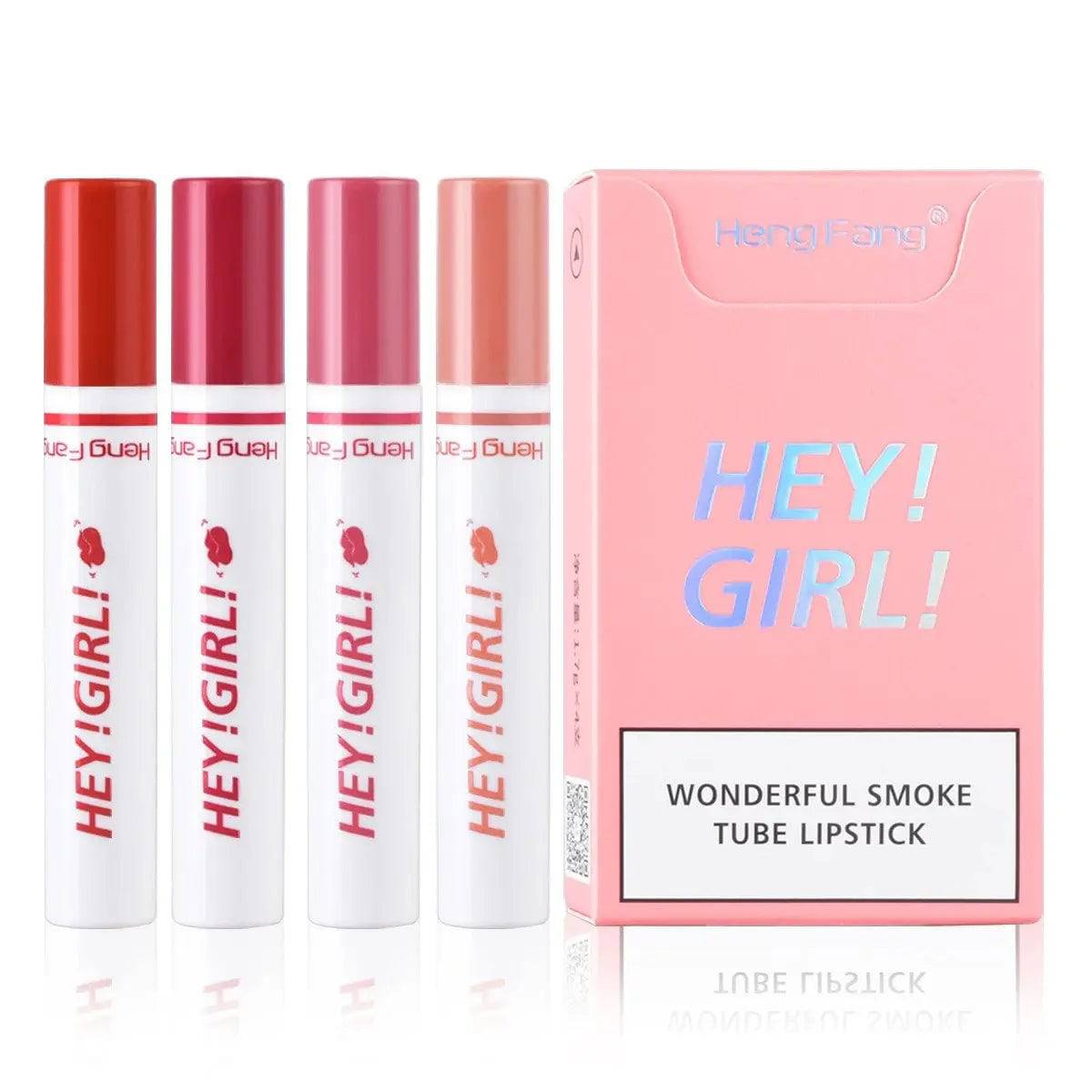 Heng Fang Hey Girl Smoke Tube Matte Lipstick 4Pcs - My Store