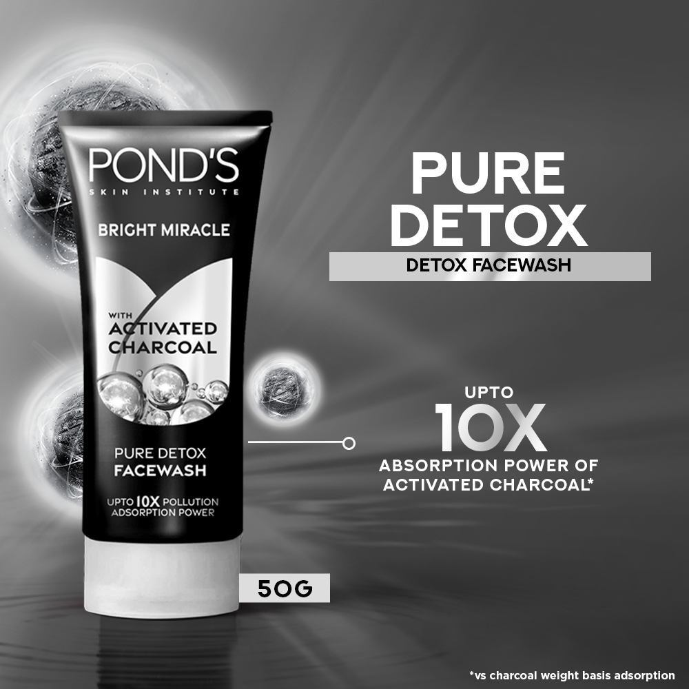 Pond's Pure Detox Anti-Pollution + Purity Face Wash, 50g