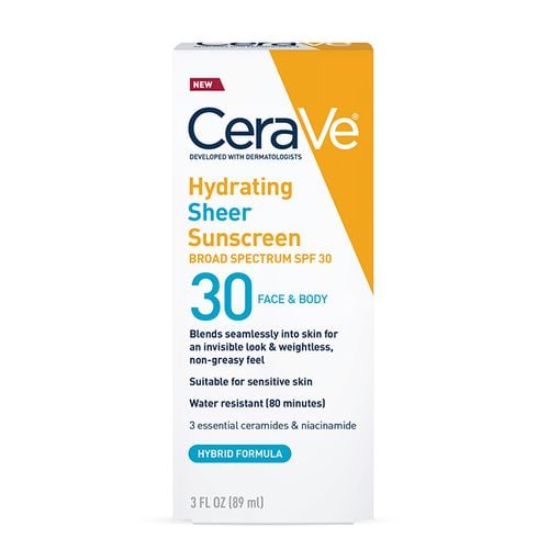 Cerave Hydrating Sheer Sunscreen Broad Spectrum SPF 30 89Ml