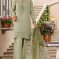 Sheer By HZ Stitched 3 Piece Emb Khaddi Net Formals Collection'2025-HZK-225-Green