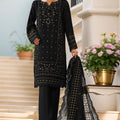 Sheer By HZ Stitched 3 Piece Emb Khaddi Net Formals Collection'2025-HZK-224-Black