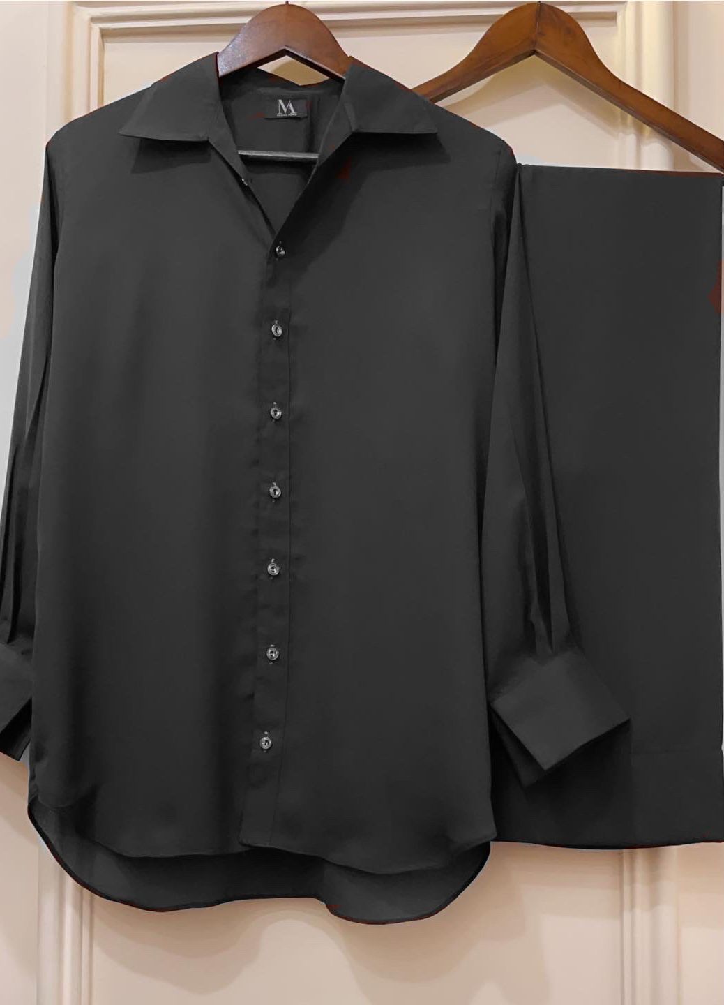 Manahils Stitched Co Ords C0-Ord Set (Two Pc).Black