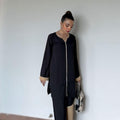 Manahils Stitched Co Ords Black & Fone Co-Ord Set