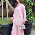 Manahils Stitched Pastel Pink Embroidered