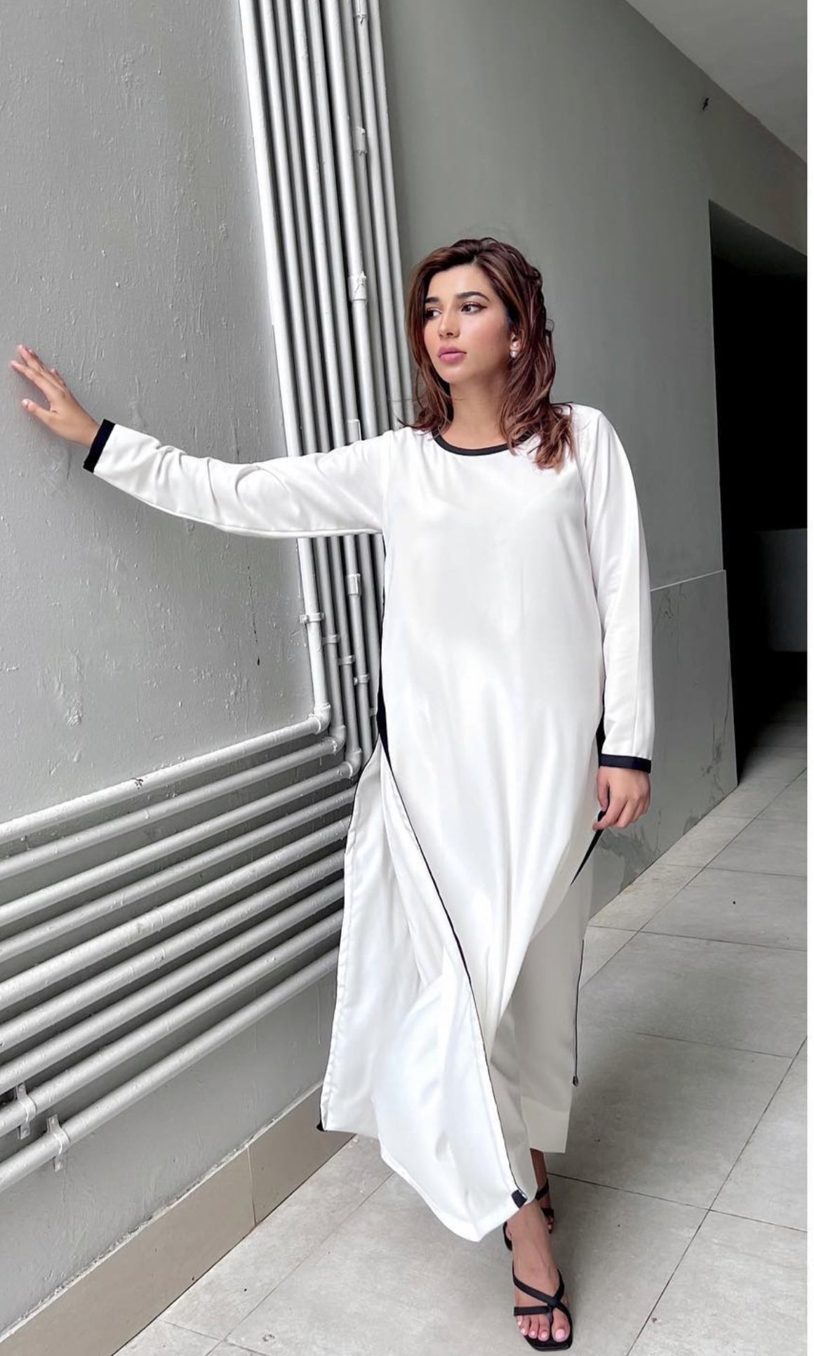 Manahils Stitched White Basic Two Pc (Pay-Now)