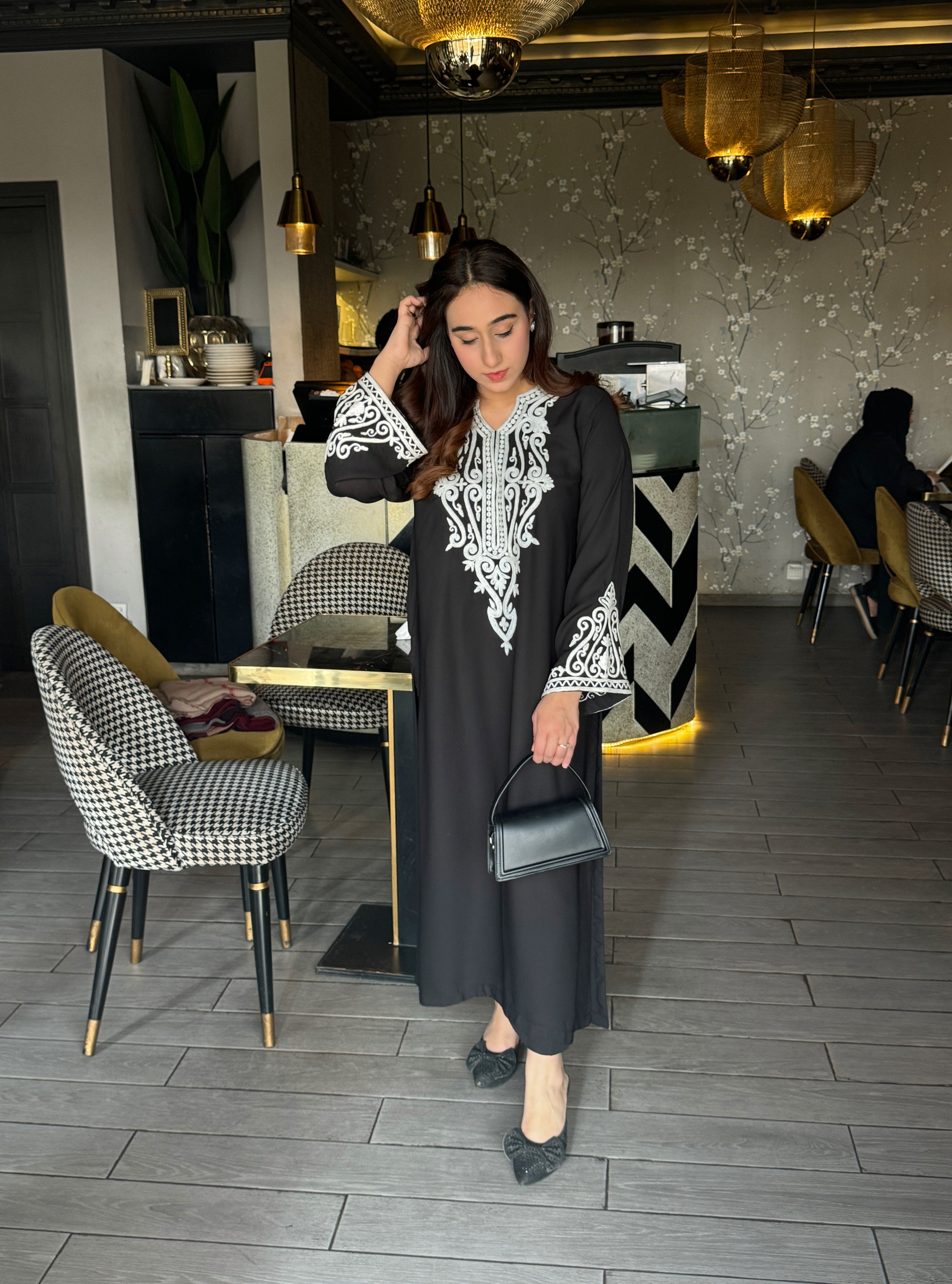 Manahils Stitched Black Thun Embroidered