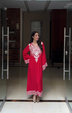 Manahils Stitched 2 Piece Red Embroidered