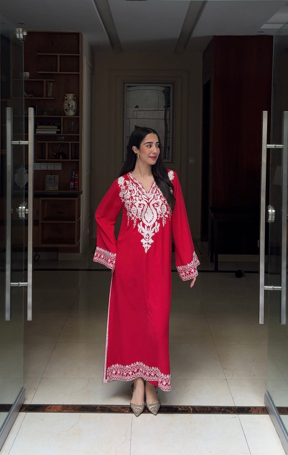 Manahils Stitched 2 Piece Red Embroidered